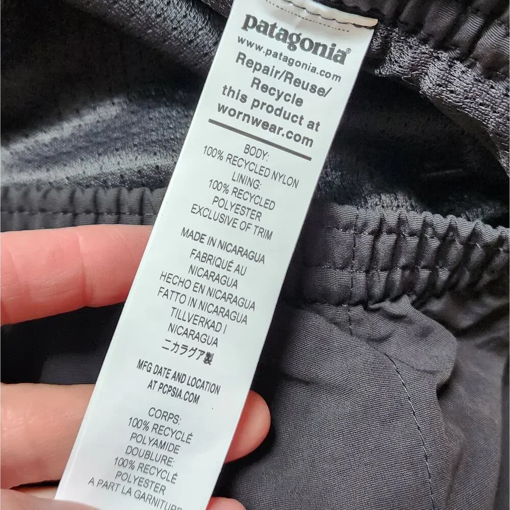NWT Patagonia Men's Baggies Longs-7" Shorts Lined-Black W/Black Size L - Picture 9 of 10